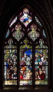 Paryż - kościół Saint-Severin - witraż w kaplicy bocznej