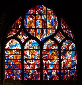 Paryż - kościół Saint-Severin - witraż w kaplicy ambitu