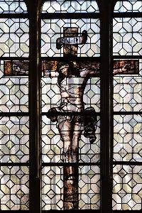 Paryż - kościół Saint-Étienne-du-Mont - witraż w Kaplicy Chrzcielnej (fragment)
