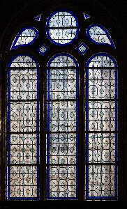 Paryż - kościół Saint-Étienne-du-Mont - okno w kaplicy Bożego Grobu