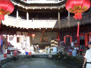 Fujian - wnętrze tulou w osadzie ludu Hakka