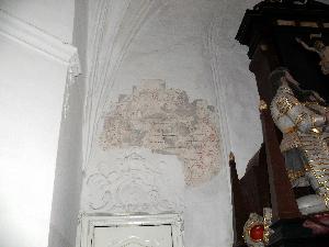Gotycki transkrypt przy grobowcu Kosów w Archikatedrze Oliwskiej