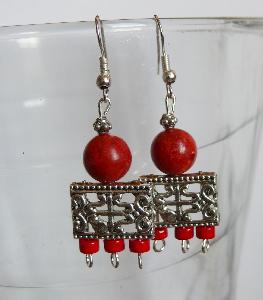 Biżuteria z koralem czerwonym - kolczyki