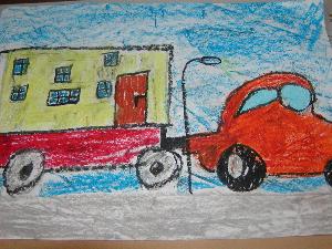 Rysunek odręczny dziecięcy - "Mój pomysł na dom".