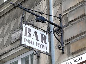 Gdańsk - szyld baru przy ul. Kuśnierskiej