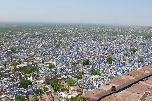 Widok na miasto z Twierdzy Mehrangarh w Jodhpur