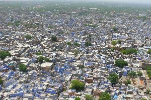 Widok na miasto z Twierdzy Mehrangarh w Jodhpur