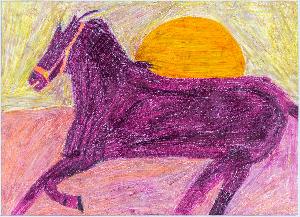 Anita Wend - Koń o zachodzie słońca