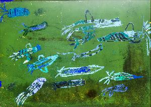 Filip Gerc - Podwodny świat - malarstwo na szkle