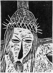 Leszek Bohdanowicz - Głowa Jezusa - linoryt