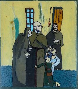 Agata Miszewska - św. Brat Albert - malarstwo na szkle