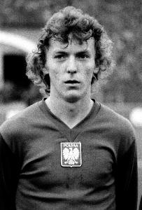 Zbigniew Boniek w czasie meczu Polska - Cypr w Warszawie w 1976 r.