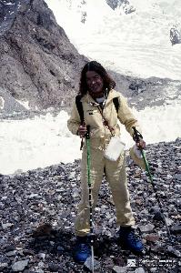 Wanda Rutkiewicz w bazie w drodze na K2 w 1986 r.